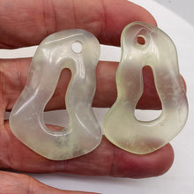 Load image into Gallery viewer, Serpentine New Jade 17g Irregular Loop Pendant Beads | 55x38x7mm | Clear Milky |