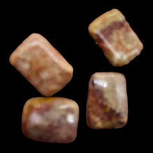 Load image into Gallery viewer, Fossilized Coral Rectangle Pendant Beads | 24x17x7mm | Red, Brown | 4 Beads |