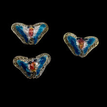 Load image into Gallery viewer, Aqua Blue Cloisonne Butterfly Pendant Beads | 16x10x6mm | 3 Beads |