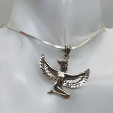 Load image into Gallery viewer, Winged Isis Sterling Silver Goddess Pendant Charm| 1 1/4" Long| Silver| 1 Charm|