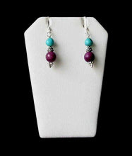 Load image into Gallery viewer, Designer Lavenderite - Turquoise with Solid Sterling Silver Earrings 5708