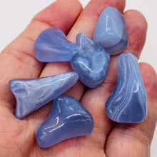 Load image into Gallery viewer, Chalcedony Gemstone Nugget Beads | 29x19x17 to 23x19x13mm | 52g| Blue | 6 Beads|