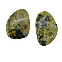 Load image into Gallery viewer, Turquoise Faustite Oval Beads | 41x31 to 37x7mm | Chartreuse, Black | 2 Beads |