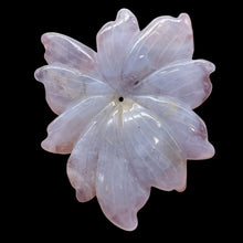 Load image into Gallery viewer, Chalcedony 38ct Hand Carved Flower Bead | 43x37x4mm | Blue | 1 Pendant Bead |
