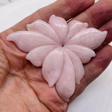 Load image into Gallery viewer, Peruvian Opal 147ct Carved Flower Pendant Bead| 58x98x5mm| Pink| 1 Pendant Bead|