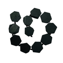 Load image into Gallery viewer, Black Stone - Africa Hexagon Bead Half Strand| 17x15x5mm| Black Matte| 11 Beads|