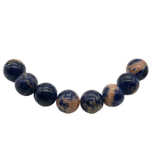 Load image into Gallery viewer, 6 Blue Sodalite with White and Orange 12mm Round Beads 10781
