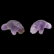 Load image into Gallery viewer, Grace 2 Carved Purple Amethyst Manatee Beads | 21x11x9mm | Purple