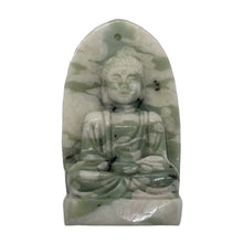 Load image into Gallery viewer, Harmony Stone Jade Buddha Pendant Bead | 50x30mm | Green White | 1 Pendant Bead|
