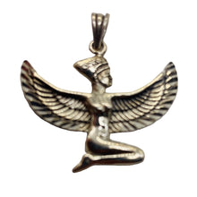 Load image into Gallery viewer, Winged Isis Sterling Silver Goddess Pendant Charm| 1 1/4" Long| Silver| 1 Charm|
