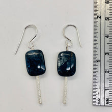 Load image into Gallery viewer, Pietersite Rectangle Bead Sterling Silver Earrings | 1 3/4" | Black Blue |