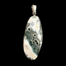 Load image into Gallery viewer, Ocean Jasper Sterling Silver Pendant | 2 1/4" Long | Pink, White, Gray |