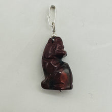 Load image into Gallery viewer, Brecciated Jasper Wolf Pendant Necklace | Semi Precious Stone Jewelry | Silver |