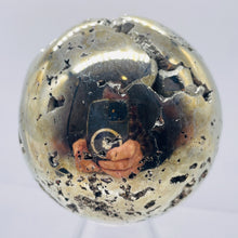 Load image into Gallery viewer, Pyrite Sphere Display Item | 384g | 2 1/4" | Golden | 1 Collector's Sphere |