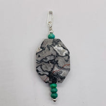 Load image into Gallery viewer, Picasso Jasper Sterling Silver Pendant | 1 1/2" Long | Gray/Black | 1 Pendant |