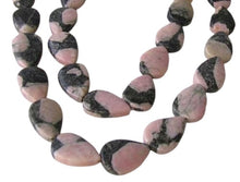Load image into Gallery viewer, Natural Untreated Pink Kambaba Jasper 17x12mm Teardrop Bead Strand 110247