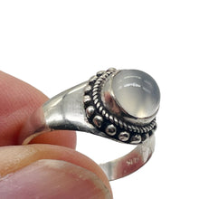Load image into Gallery viewer, Moonstone Cat's Eye Sterling Silver Oval Ring | Size 5.5 | Clear | 1 Ring |