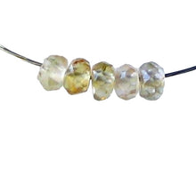 Load image into Gallery viewer, 5 Dazzling Yellow Zircon Faceted Roundel Beads 007454B