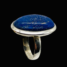 Load image into Gallery viewer, Gemstone Oval Lapis Lazuli Sterling Silver Ring | Size 8 | Blue Silver | 1 Ring|