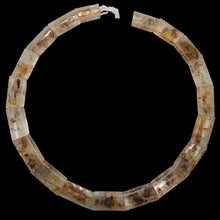 Load image into Gallery viewer, Gold Rutilated Quartz Rectangular Bead Strand | 23x15x7mm| Clear Gold| 19 Beads|
