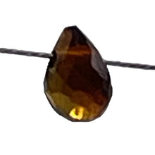 Load image into Gallery viewer, Merlot Zircon Gemstone .3 ct Briolette Bead | 4x3mm | Dark Yellow | 1 Bead |
