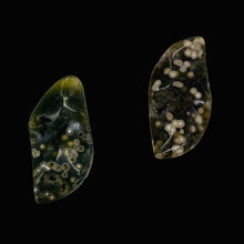 Load image into Gallery viewer, 2 Druzy Speckeled Ocean Jasper Wavy Pendant Beads 6857B