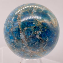Load image into Gallery viewer, Apatite 254g Meditation Sphere | 2.19" | 55mm | Blue, White | 1 Display Specimen