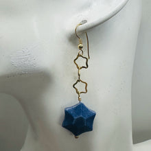 Load image into Gallery viewer, Twinkle Blue Dumortierite Star 14K Vermeil Earrings 309245DU