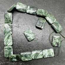 Load image into Gallery viewer, Sultry Shimmering Seraphinite Focal 8 inch Bead Strand (14 Beads) 8688HS