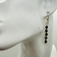 Load image into Gallery viewer, Onyx Faceted 14K Gold Filled Dangle Earrings | 1 3/4" Long | Black | 1 Pair |