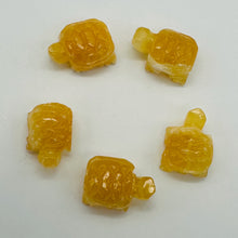 Load image into Gallery viewer, Charming 2 Carved Orange Calcite Turtle Beads