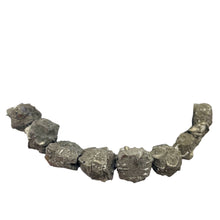 Load image into Gallery viewer, Pyrite Crystals Nugget Strand | 22x15x11 to 17x14x9mm | Silver Gold | 24 Beads|