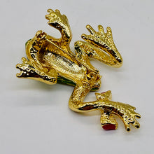 Load image into Gallery viewer, Fashion Frog with Bow Animal Sweater Pin | 1 3/4" Long | Green Red | 1 Pin |