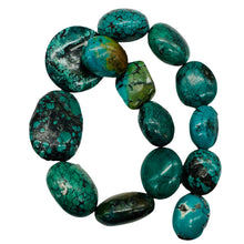 Load image into Gallery viewer, Turquoise Natural Focal Nugget Bead Strand | 181g | 16" | Blue, Black| 14 Strand