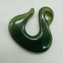 Load image into Gallery viewer, Hand Carved Genuine Jade Maori "Power" Fishhook Pendant Bead