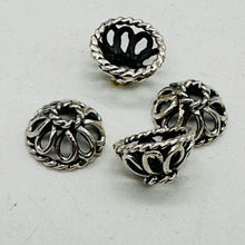Load image into Gallery viewer, Wedding Bell 4 Filagree 9x5mm Silver Bead Caps 4016
