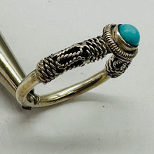Load image into Gallery viewer, Blue Turquoise Tahitian Style Sterling Silver Ring Size 6.75