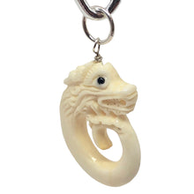 Load image into Gallery viewer, Hand Carved Dragon Bone and Silver Pendant 510738S