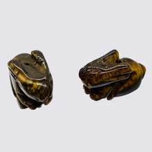 Load image into Gallery viewer, Hoppy 2 Hand Carved Tigereye Bunny Rabbit Beads | 22x12x10m | Golden Brown