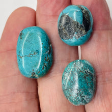 Load image into Gallery viewer, Turquoise Nugget Beads |19g | | 25x10 to 18x13mm | Blue, Black | 3 Beads |