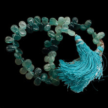 Load image into Gallery viewer, Grandidierite AAA Graduated Briolette Strand| 8" Long| Aqua, Blue| 50 to 60 Bds|