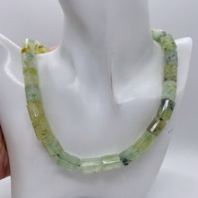 Load image into Gallery viewer, Tourmalated Prehnite Tube Bead Strand | 16x11mm | Green Black | 26 Beads |