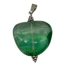 Load image into Gallery viewer, Fluorite Sterling Silver Pendant | 1 1/2" Long | Blue Green | 1 Pendant |