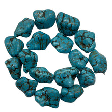 Load image into Gallery viewer, Huge Turquoise Howlite 29x18mm to 17x12mm Nugget Bead Strand 110171C