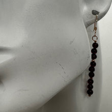 Load image into Gallery viewer, Garnet Faceted 14K Rose Gold Filled Earrings | 2 inches long |