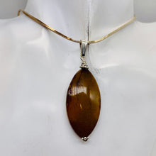 Load image into Gallery viewer, Mookaite Marquise Sterling Silver Pendant | 2 1/4" Long | Umber Orange |