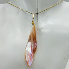 Load image into Gallery viewer, Designer Pink Mussel Shell 14K Gold Filled Pendant | 2 3/4" Long |