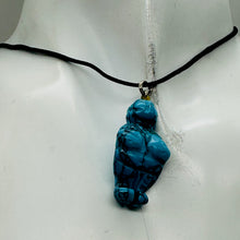 Load image into Gallery viewer, Goddess Howlite Stone Pendant Necklace | 3/4' Long | Blue, Black | 1 Pendant |