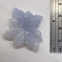 Load image into Gallery viewer, Chalcedony 29ct Hand Carved Flower Bead | 30x30x5mm | Blue | 1 Pendant Bead |
