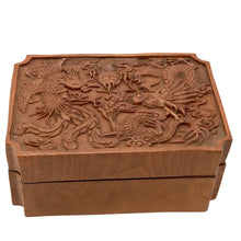 Load image into Gallery viewer, Hand Carved Dragon and Phoenix Boxwood Box